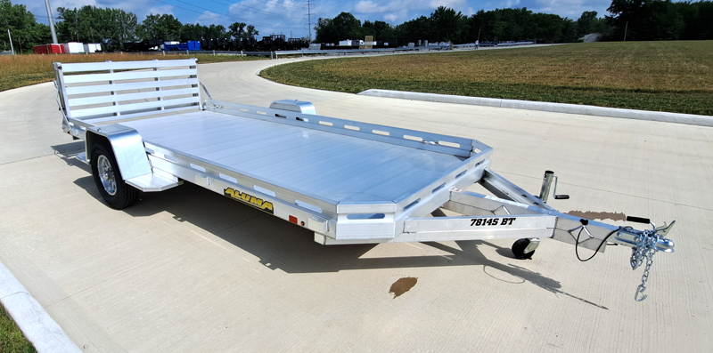 Aluma Trailers 5 ft by 12 ft Open Utility Cargo Trailer with bifold gate all aluminum 2990 lb GVWR i…
