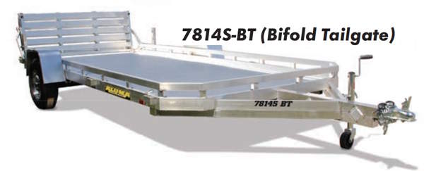 7814S-BT Aluminum Landscaper with Bifold Tailgate Ramp, Single Axle