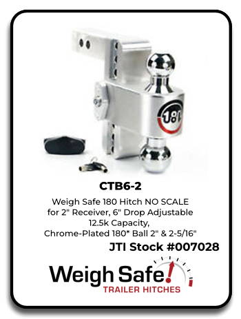 Weigh Safe CTB6-2 Ball Mount No Scale, Chrome Plated Hitch Ball 180, 2" & 2-5/16" ball 12.5k capacit…