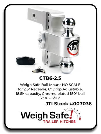 Weigh Safe WS6-2.5 Ball Mount Chrome Plated Hitch ball 180 ball 18.5k lb capacity 6 inch drop in Bed…