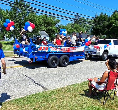 JTI Trailers float in Bedford 4th of July parade