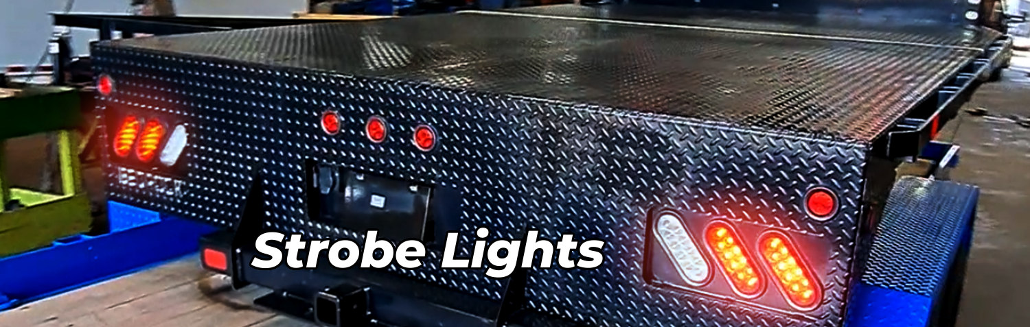 Buyers Strobe Kit in use on a Bedrock Diamond Series Flatbed Truck Bed